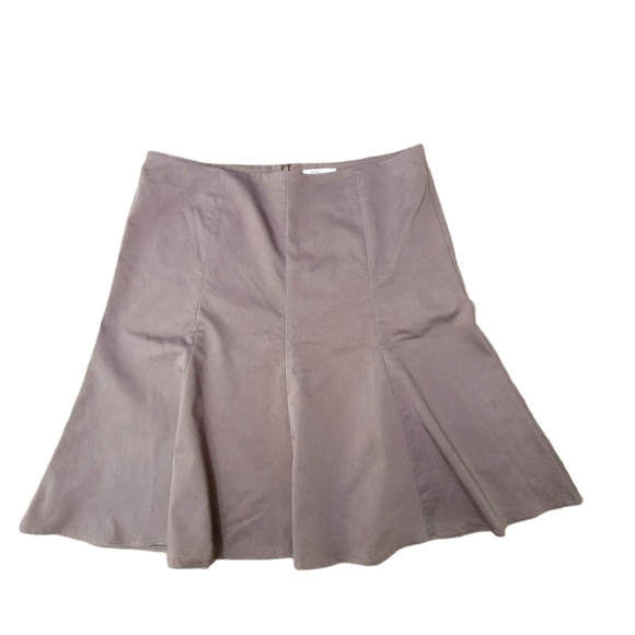 TAUPE Panel Godet Flare Pleated Midi Skirt Size 16 - Picture 4 of 5